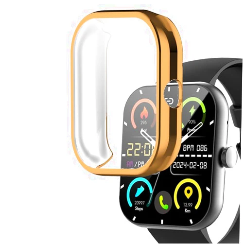 Smaate Watch Cases compatible with zakotu, Jugeman, Coucur Y66 1.96 inches Smart Watch, TPU Case with Screen Protector, Protecting Watch Body & Screen (Rose golden)