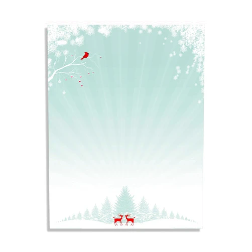 Desktop Publishing Supplies Christmas Cardinal Holiday Stationery Paper - 80 Sheets of Letterhead for Winter & Holiday Events