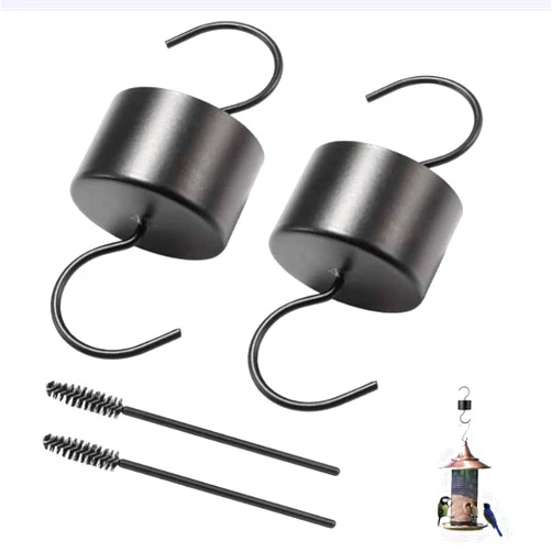 Beautyfans Big Insect Ant Moat Guard Ant Moat Guard, Hummingbird Feeder Accessory Hooks 2 Pack for Hummingbird Oriole Nectar Feeders for Outdoors, with 2 Clean Brushes(Black)