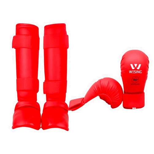 W WESING WESING Karate shin and Instep Guard Karate Gloves Approved by WKF