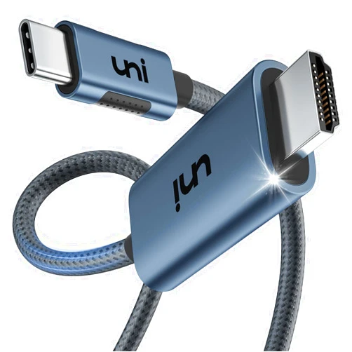 uni USB C to HDMI 2.1 Cable [8K@60Hz,4K@144Hz] 6FT Aluminum Type-C to HDMI Braided Cord [Thunderbolt 4/3 Compatible] Support 48Gbps/HDCP2.3/HDR for Laptop, Tablet, Galaxy S24