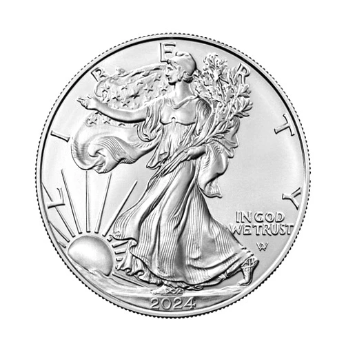 Generic 2024 - American Silver Eagle 1 oz Bullion Coin with Certificate of Authenticity $1 Seller Uncirculated