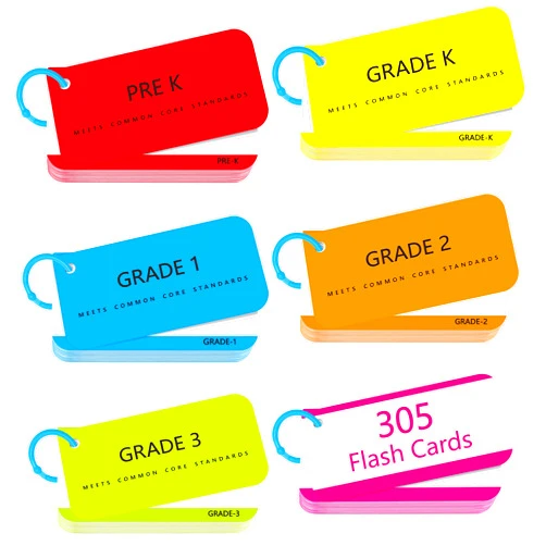 SpriteGru 305 Dolch & Fry Sight Words Flash Cards, Include 250 Words with Sentences Plus 50 Blank Cards and 5 Index Cards, Educational Word Reading Flash Cards for Preschool to 3rd Grade