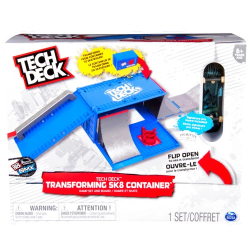 Tech Deck, Transforming SK8 Container Pro Modular Skatepark with Exclusive Fingerboard, Kids Toy for Ages 6 and Up (Styles May Vary)