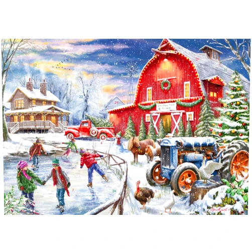 Vermont Christmas Company Barnyard Christmas Advent Calendar (Countdown to Christmas) with Fun Holiday Pictures by Vermont Christmas Company