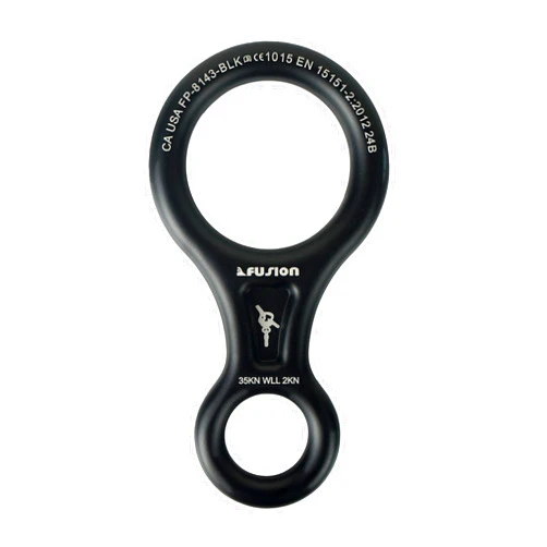 Fusion Climb Aluminum Descender - Figure 8 Descender Black