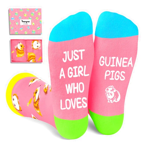 HAPPYPOP Guinea Pig Gifts for Women - Funny Guinea Pig Socks Stocking for Lovers Teen Girls