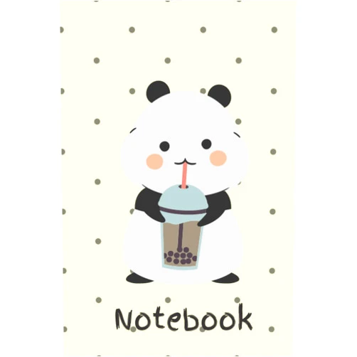 Peachy Momo Small Notebook, Cute Kawaii Panda Notebook: Kawaii Panda Pink Polka Dot Notebook, 6x9 in 100 Lined Pages