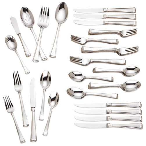 Gorham Column 45-Piece Flatware Set, 6.70 LB, Stainless