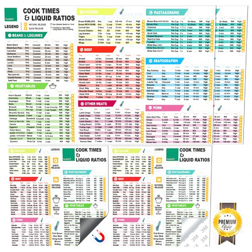 OLADOT Instant Pot Cheat Sheet Magnet Set Accessories Quick Reference Guide - Healthy Handy Kitchen Recipe Cookbook