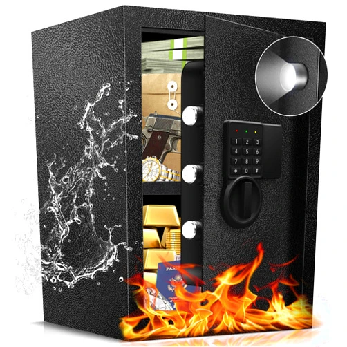 Fdsutvit 2.2 Cu Ft Safe Box For Home Documents -Steel Electronic Digital Safety Box for Office Money Jewelry Valuables, Personal Security Lock Box with Sensor Light, Removable Shelf, Mute Function