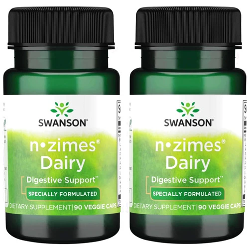 Swanson n-zimes Dairy 90 Veg Capsules Enzyme (2 Pack)
