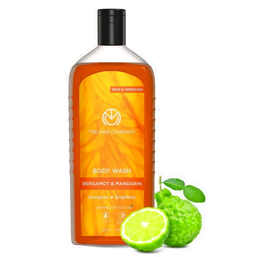 The Man Company Perfumed Body Wash- Bergamot & Mandarin | Shower Gel for Glowing & Bright Skin | With Turmeric & Orange Peel Extract | Long-Lasting Fragrance | Toxin-Free- 200 ml