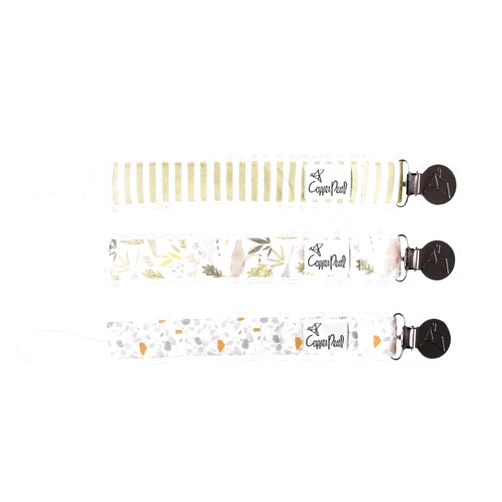 Copper Pearl Pacifier Clip 3-Pack: Premium Knit Binky Clips for Baby Girls and Boys - Stylish Stainless Steel Pacifier Holder Clip - Baby Pacifier Clips for No More Floor Drops - Rex