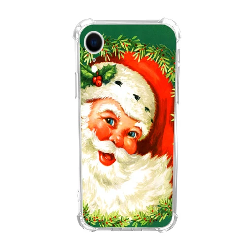 Elifi Edeal Christmas Vintage Retro iPhone Case for iPhone XR, Cute Kawaii Case Winter Holiday Xmas Santa Claus Cover for Girls Boys Women Men, Unique Trendy TPU Bumper Cover Case for iPhone XR