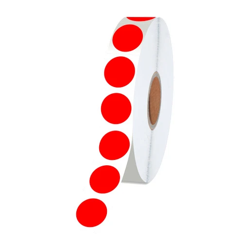 Hebayy 1500 PCS Round Red Color Code Dot Stickers, Permanent Inventory Labels with Perforation Line in a Roll for Office, Retail, Home, Classroom, Warehouse(1/2” in Diameter)