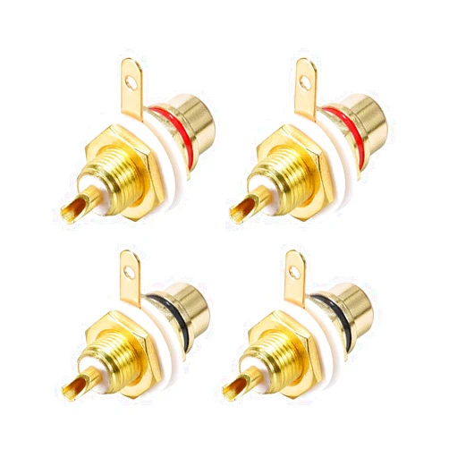 uxcell RCA Female Panel Mount Chassis Socket Jack Connector for Amplifier Audio Terminal RCA Plug 4pcs