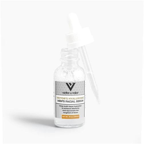 Victor and Valor Men's Face Serum with Four Different Types of Hyaluronic Acids For Deep Skin Moisturizing