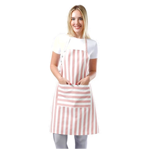 TOSHEX Kitchen Apron Waterdrop Resistant Cotton Apron with adjustable Aprons for Women with Pockets Cooking Apron Chef Apron for Men (1, Powder Pink)