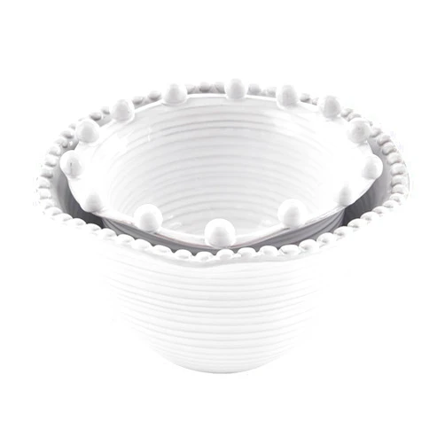 Mud Pie Beaded Side Bowl Set, White, small 4