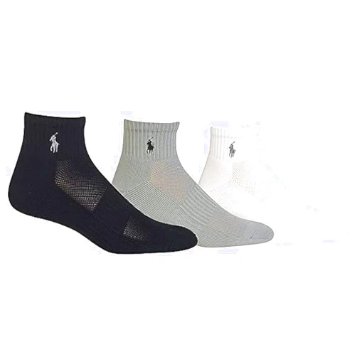 POLO RALPH LAUREN MEN’S 4 PACK LOW CUT ATHLETIC SOCKS, SZ 10-13