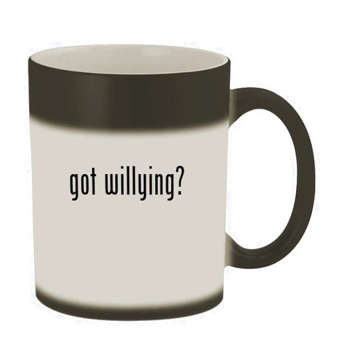 Knick Knack Gifts got willying? - 11oz Magic Color Changing Mug, Matte Black