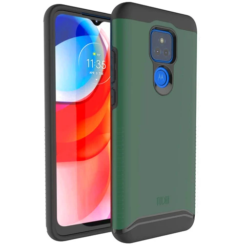 TUDIA DualShield Designed for Moto G Play 2021 Case, [Merge] Shockproof Dual Layer Military Grade Drop Protection Heavy Duty Protective Case - Hunter Green
