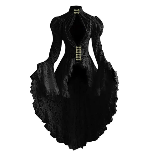 Feancey Victorian Dress for Women Renaissance Medieval Costume Vintage Lace Bell Sleeve Dresses Court Style Cosplay Ball Gown