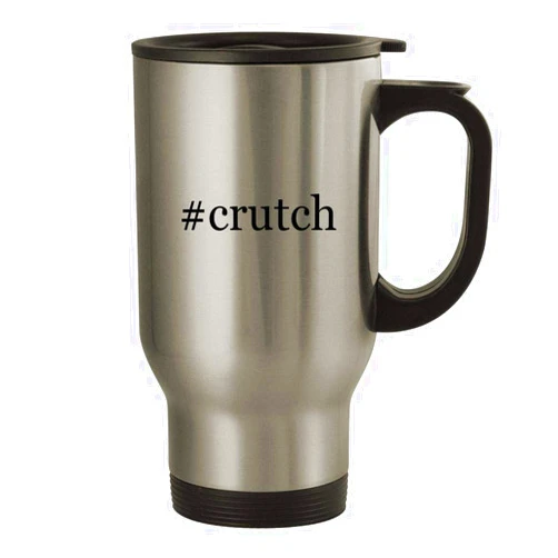 Knick Knack Gifts #crutch - 14oz Stainless Steel Travel Mug, Silver