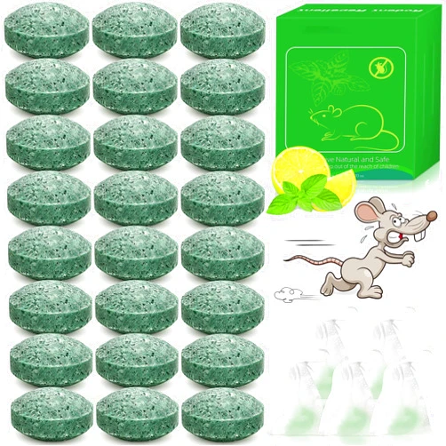 YJOO 24Pcs Rodent Mice Repellent, Peppermint Oil Mouse Repellent Balls for Rats Mouse Deterrent, Keep Rat Mice Mouse Rodent Out of Indoor House Outdoor Car Engines RV Garage, Safe for Humans & Pets