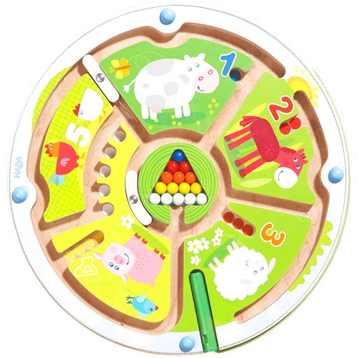 HABA Number Maze Magnetic Game STEM Toy Encourages Color Recognition, Fine Motor & Counting