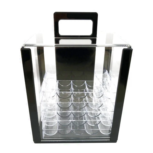 YH Poker Yuanhe 1000 Chip Clear Acrylic Poker Chip Carrier-Includes 10 Chip Racks