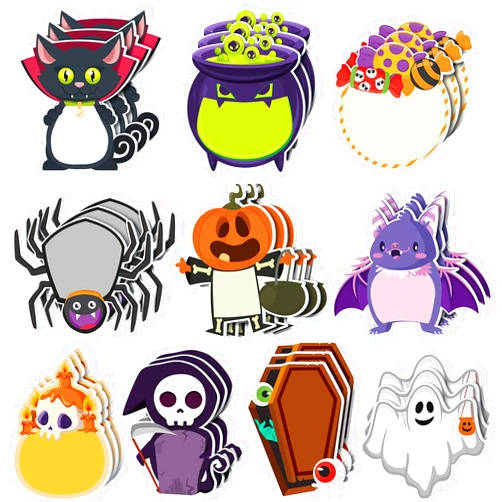 Zonon 30 Pcs Halloween Sticky Notes Weird Spooky Sticky Notepad Spooky Characters Mini Cartoon Self Adhesive Removable Notes Page Markers Halloween Note for Kids Party Favors, 10 Styles (Funny Style)