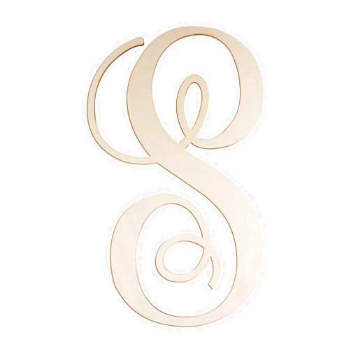 Focal20 Cursive Wooden Letters for Wall Decor 14 Inch Large Wooden Letters Unfinished Monogram Wood Letter Crafts Alphabet Sign Cutouts for DIY Painting Door Hanger (S)