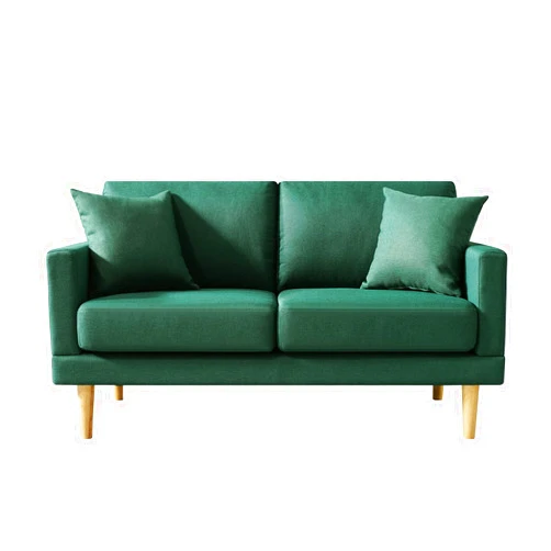Husbedom 59 Inches Loveseat, Green Small Couch for Bedroom, Mini Sofa for Small Spaces, Two Seater Love Seat with Throw Pillows for Living Room, Apartment, Dorm, Dark Green