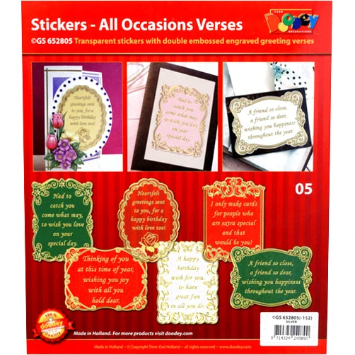 Doodey All Occasions Verses - Gold/Silver - Transparent Silver