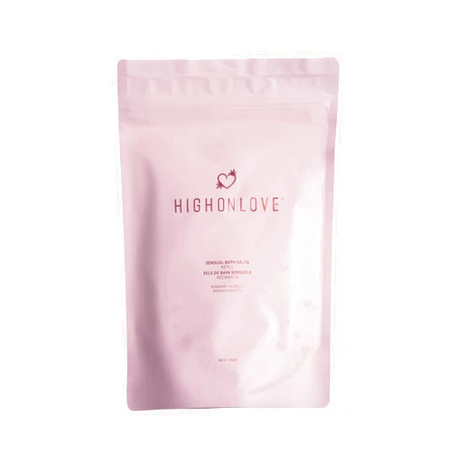 HIGHONLOVE Bath Salts Refill, Spa Bath Crystals, Aromatherapy Bath Salts, Relaxing Bath Gifts for Women, Pink & Epsom Salt Blend (Rosemary Lavender)