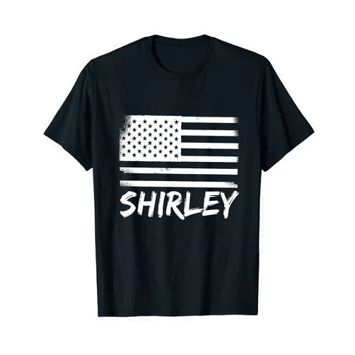Shirley First Name America Flag Usa Naturalization Shirley Birthday Personalized Citizenship Forename Name T-Shirt