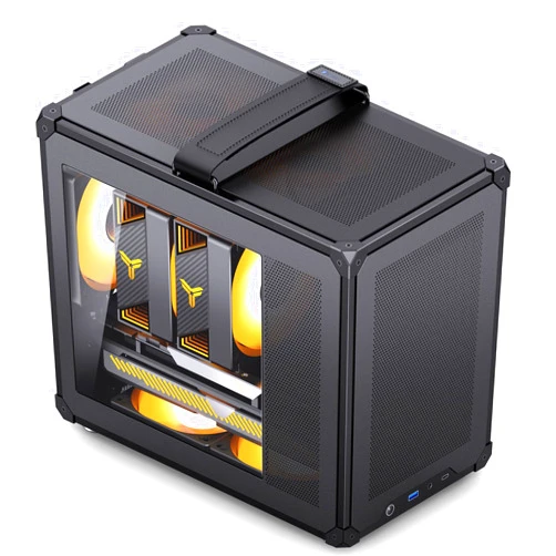 Jonsbo ​JONSBO C6 MAX Black Micro ATX PC Case,Matx Handled Mesh Chassis,1-Side Penetration, Simple Compact Desktop Computer case, ATX Power Bite (L220mm Max.),170mm CPU Cooler,Panels Tool-Free Open,Black
