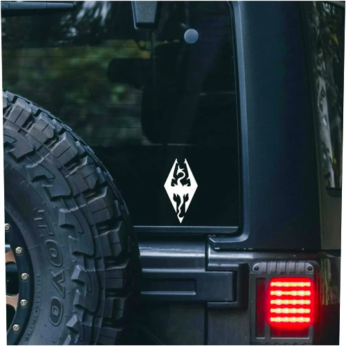 J.E.Products 4in Skyrim Logo Vinyl Sticker for Trucks, Cars, laptops, & More.