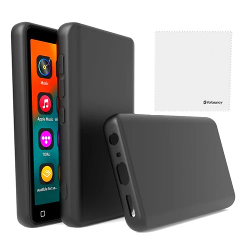 Fotosuncy Case for innioasis G1 G3 Mp3 MP4 Player 4.0 inch, Fotosuncy Slim Fit Soft TPU Matte Cover with Cleaning Cloth Black