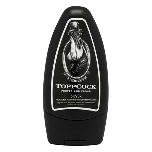 TOPPCOCK PROPER AND PROUD Classic ToppCock Silver Leave-On Hygiene Gel for Man Parts, 90ml Odor Neutralizer, Male Care Moisturizing Body Hygiene