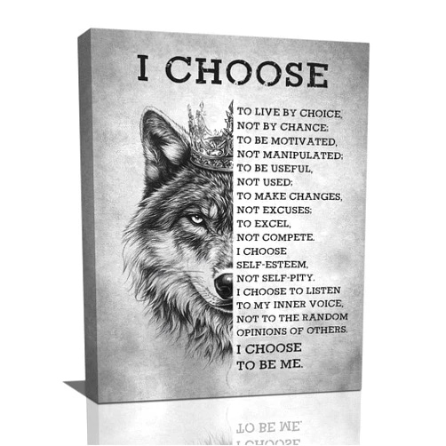 Uphomart Wolf Wall Art Wolves Pictures Wall Decor Inspirational Poster Canvas Prints Framed Paintings Artwork Home Office Decorations for Bathroom Kitchen Bedroom Living Room 12