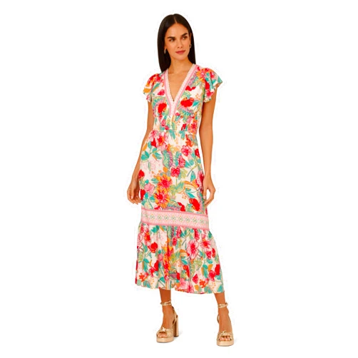 Adrianna Papell Women's Printed Midi Dress