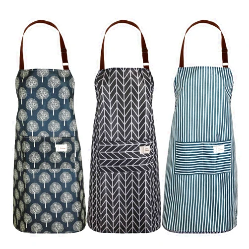 SATINIOR 3 Pieces Waterproof Bib Apron with Pockets Adjustable Cooking Aprons for Women Chef Adults Baking Cleaning