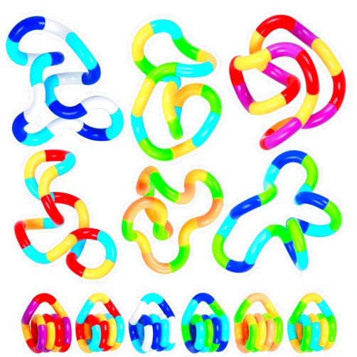 LENDOD Classic (12-Pack) Twisty Fidget Toys Multicolored Quiet Fidget Toys, Brain Imagination Tools for Kids and Adults - Fidget Toy for School - Gift for Teens and Adults