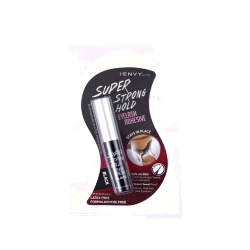 KISS i-Envy by KISS Super Strong Hold Eyelash Adhesive Black & Clear Combo Pack (KPEG05 KPEG06) Brush on Latex Free