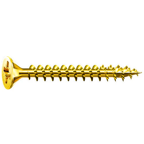 SPAX Screws Size 3.5mm x 40mm Flat Countersunk Pozi Zinc Yellow Passivated - 1 Box Pack (200 Pieces)