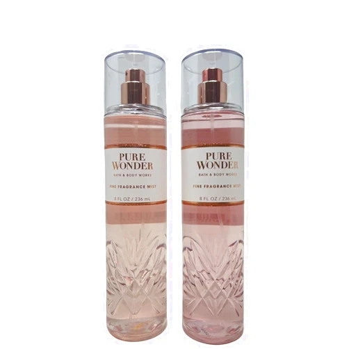 Bath & Body Works PURE WONDER Fine Fragrance Mist - Value Pack Lot of 2, Pink, 8 Fl Oz (Pack of 2)