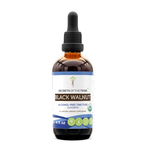 Secrets of the Tribe Black Walnut USDA Organic | Alcohol-Free Extract, High-Potency Herbal Drops | Made from 100% Certified Organic Black Walnut (Juglans Nigra) Dried Hull 4 oz